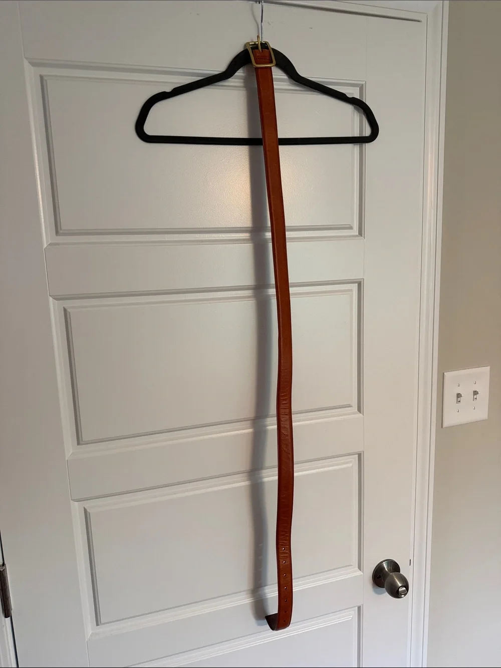 Madewell Brown Leather Belt with Gold Buckle